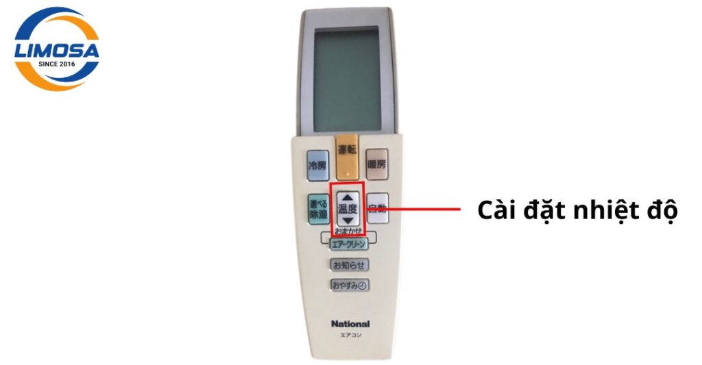 Cài đặt nhiệt độ trên điều hòa National