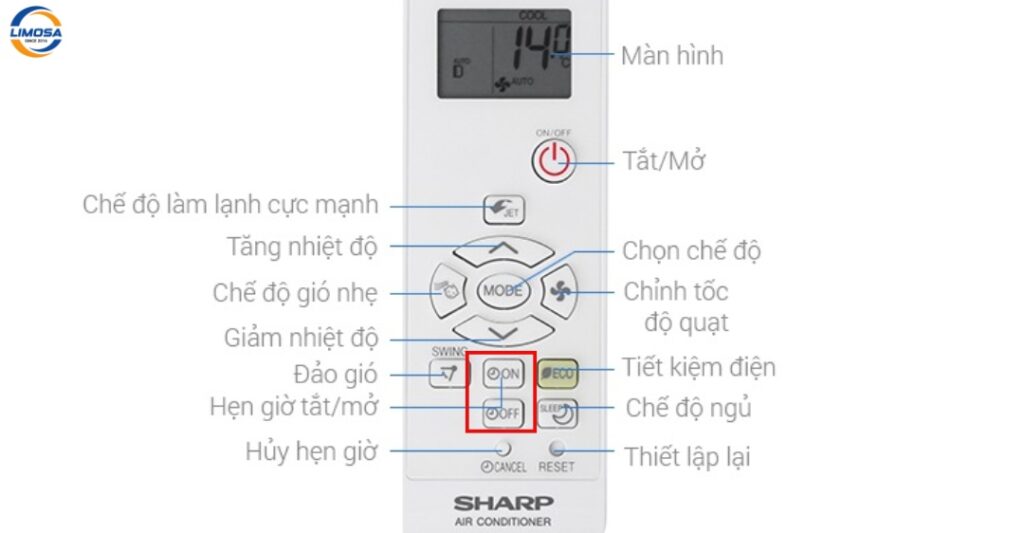 Cách sử dụng remote để hẹn giờ máy lạnh Sharp nội địa
