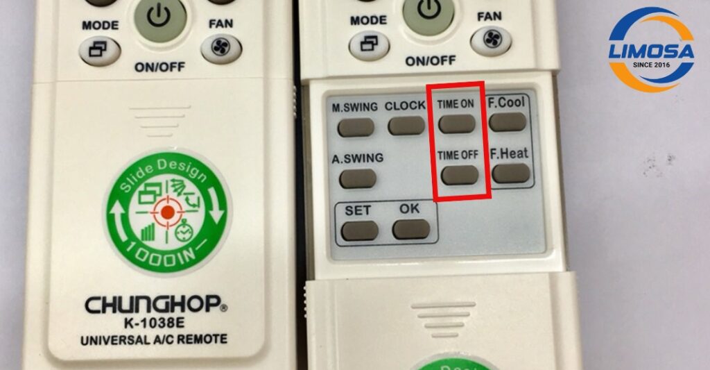 Tính năng hẹn giờ trên remote máy lạnh Chunghop K-1038E