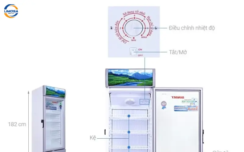 Tắt đèn tủ mát bằng công tắc