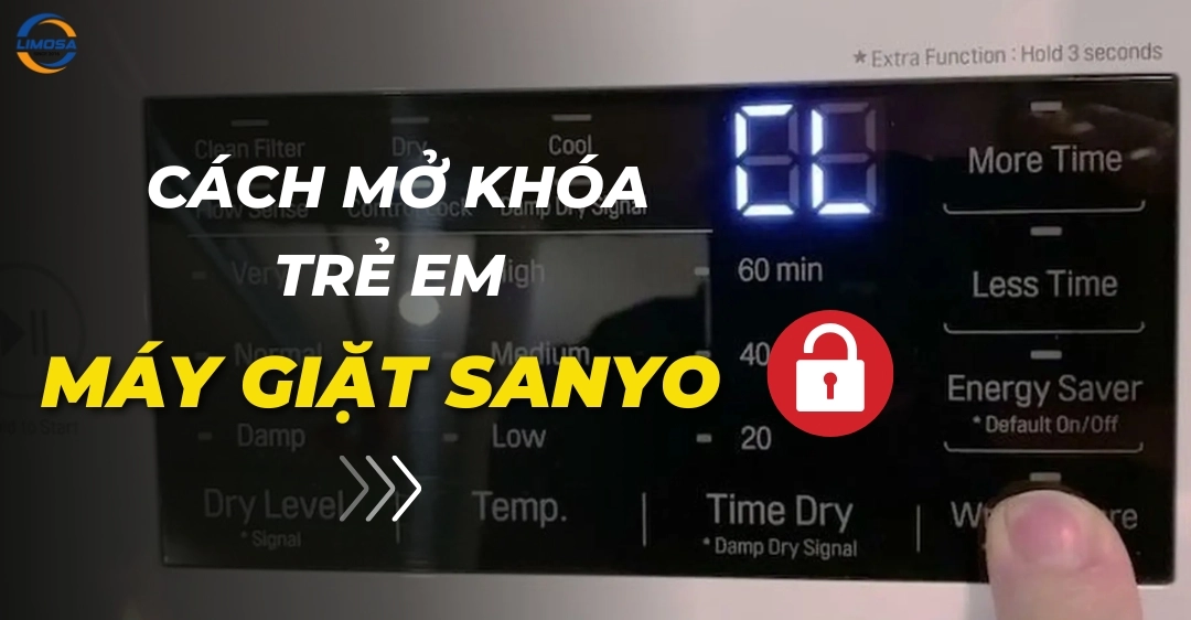 Cách mở khóa trẻ em máy giặt Sanyo