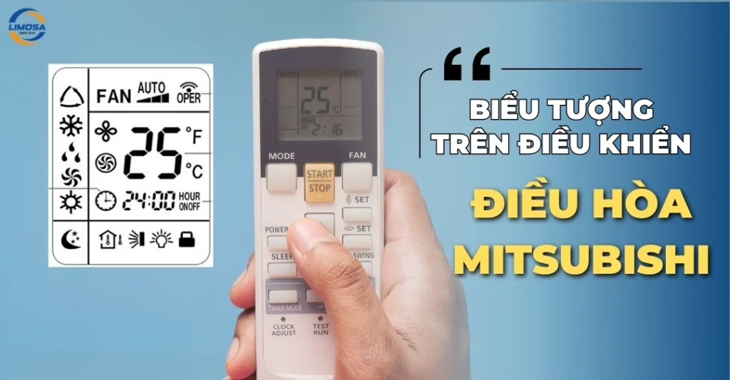 Biểu tượng trên điều khiển điều hòa Mitsubishi