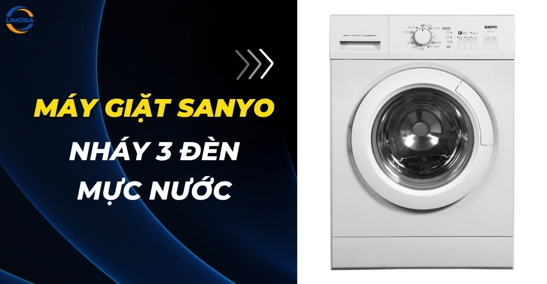 Máy giặt Sanyo nháy 3 đèn mực nướcMáy giặt Sanyo nháy 3 đèn mực nước