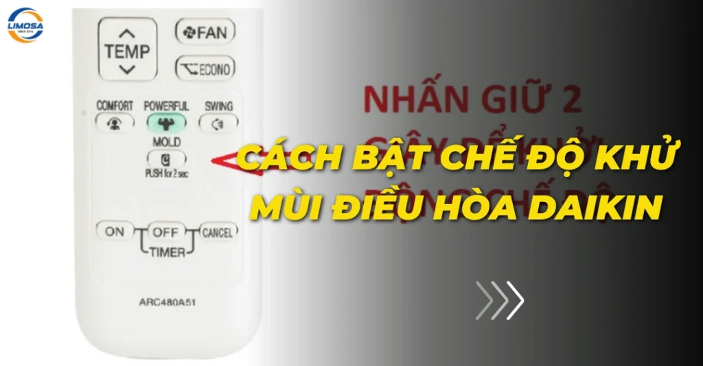 Cách bật chế độ khử mùi điều hòa Daikin