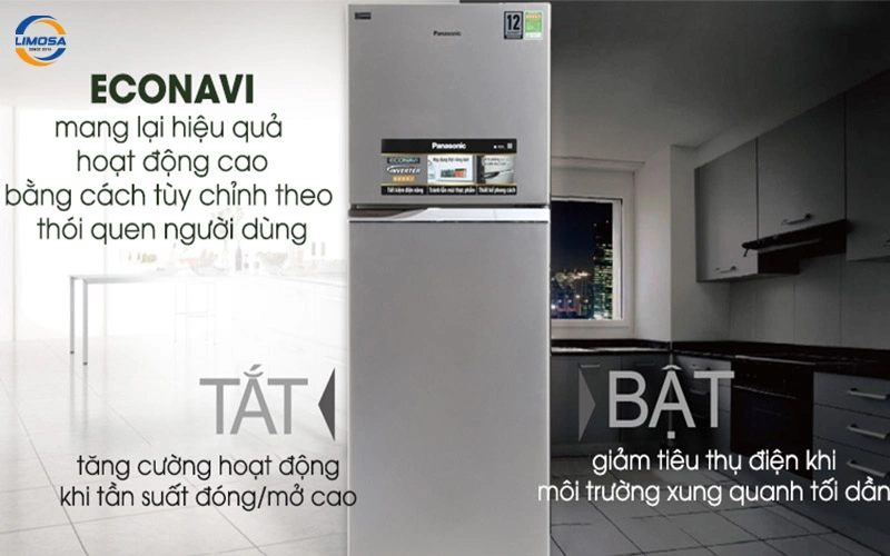 Cách sử dụng tủ lạnh Panasonic Econavi Inverter: Bật/tắt tính năng cấp đông mềm (Prime Fresh)