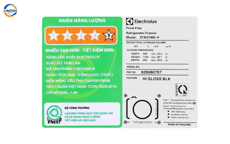 Công suất tủ lạnh Electrolux là gì?