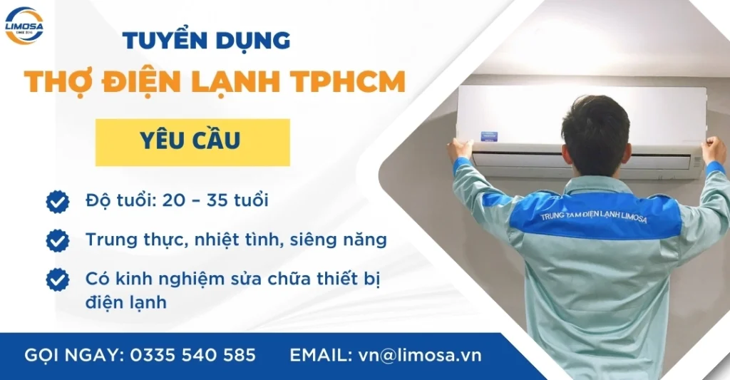 Tuyển thợ điện lạnh TPHCM