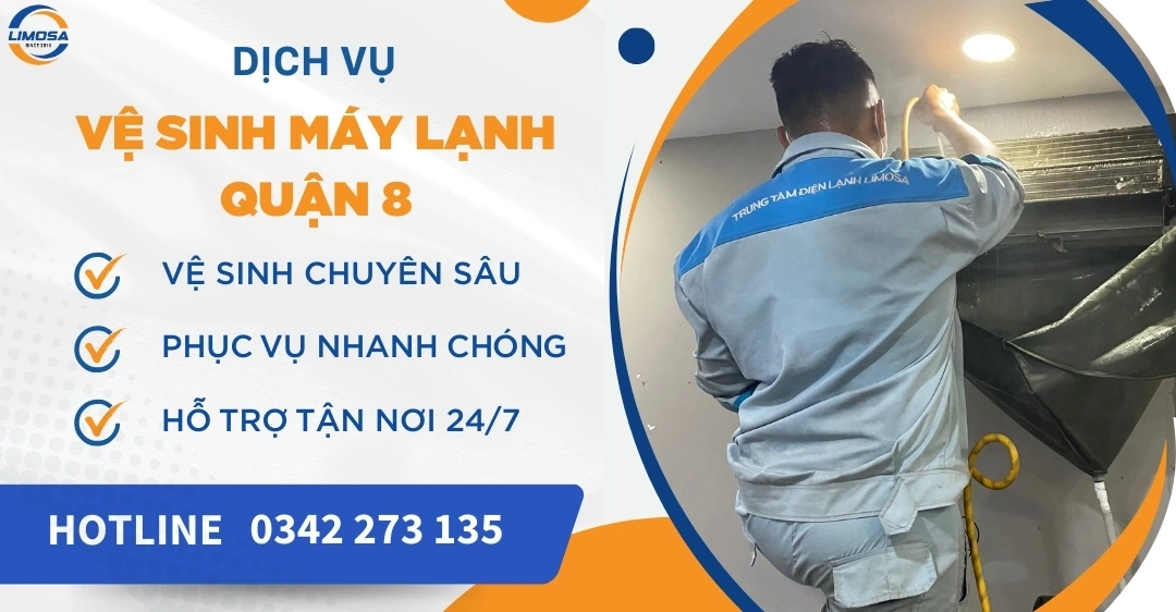 Vệ sinh máy lạnh quận 8 giá rẻ, sạch sẽ, có mặt sau 30 phút Vệ sinh máy lạnh quận 8