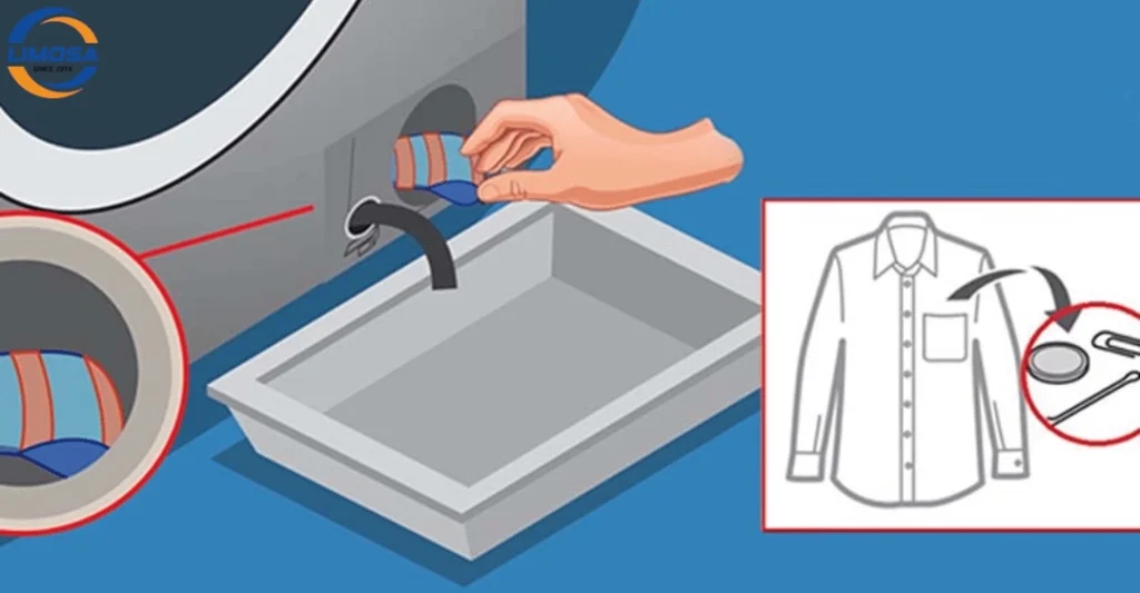 Cửa máy giặt chưa đóng kín hoặc bị kẹt dị vật