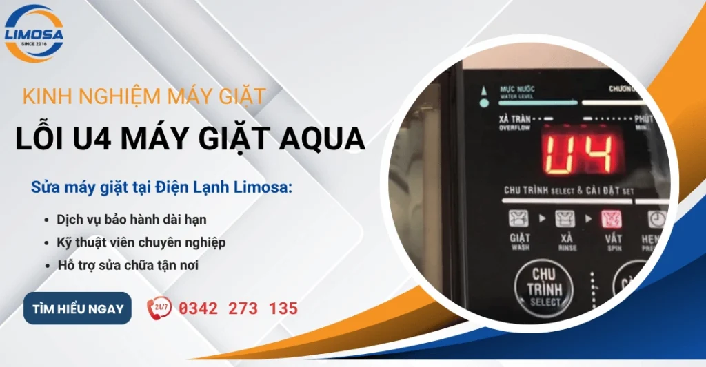 Lỗi U4 máy giặt Auqa