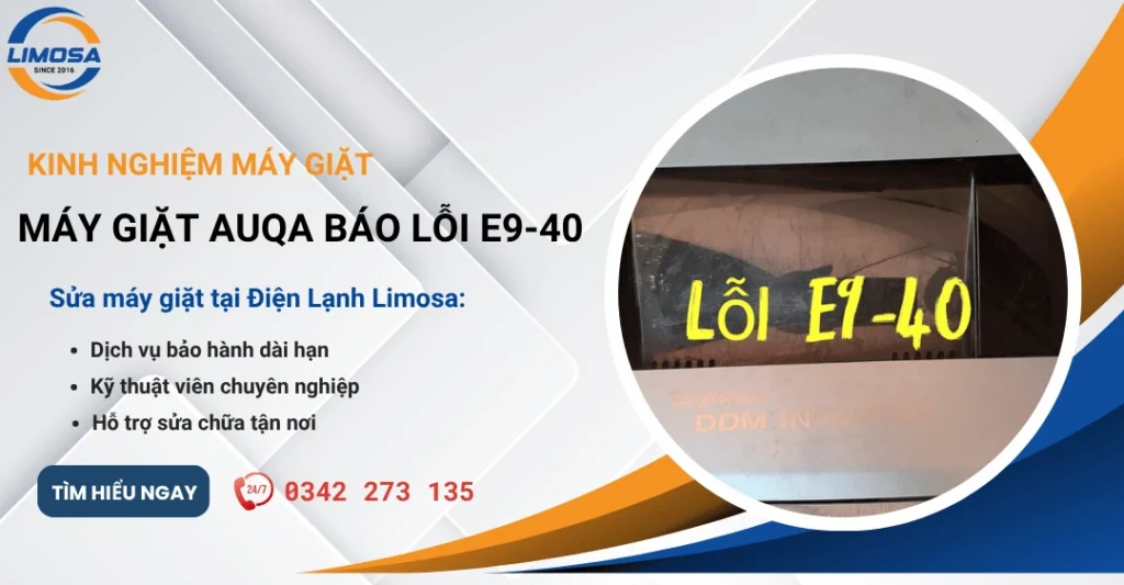 Máy giặt Auqa báo lỗi E9-40