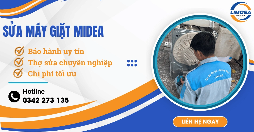 Sửa máy giặt Midea: Thợ sửa chuyên sâu & Bảo hành uy tín Sửa máy giặt Midea