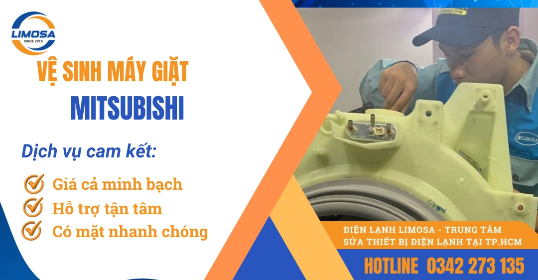 Dịch vụ vệ sinh máy giặt Mitsubishi