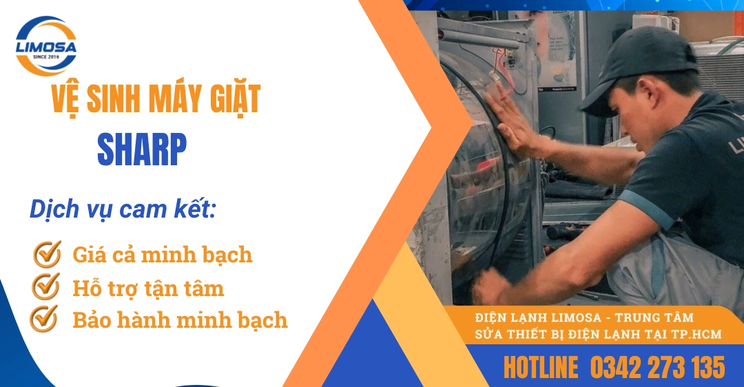 Dịch vụ vệ sinh máy giặt Sharp