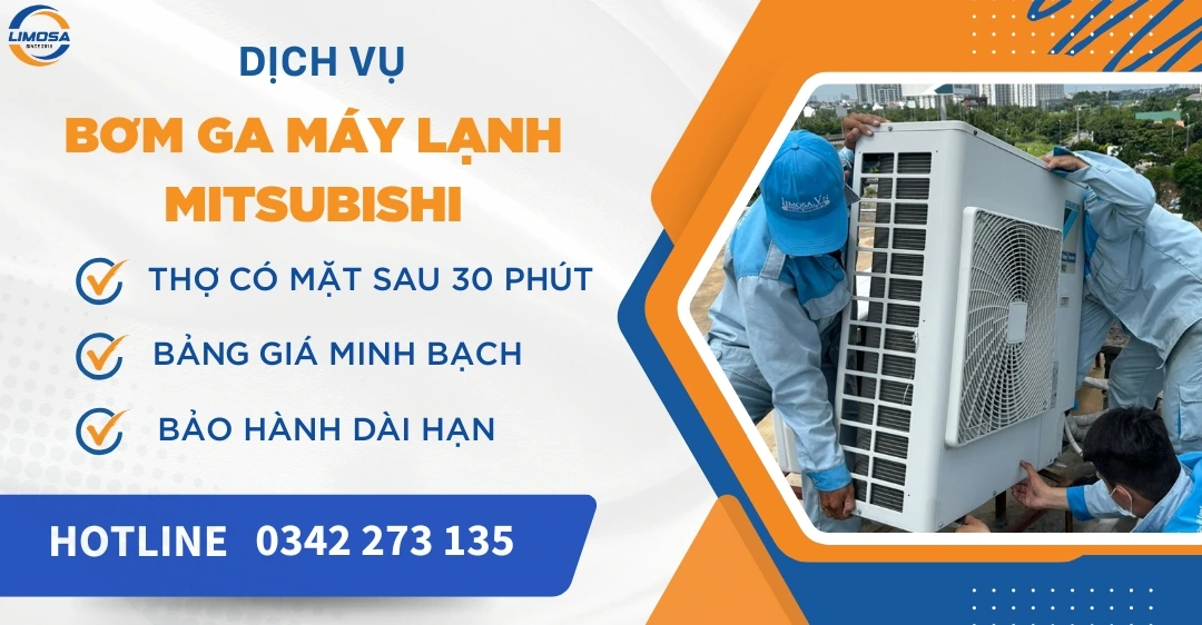 Bơm ga máy lạnh Mitsubishi giá rẻ tại nhà – Nạp ga chuẩn hãng Bơm ga máy lạnh Mitsubishi
