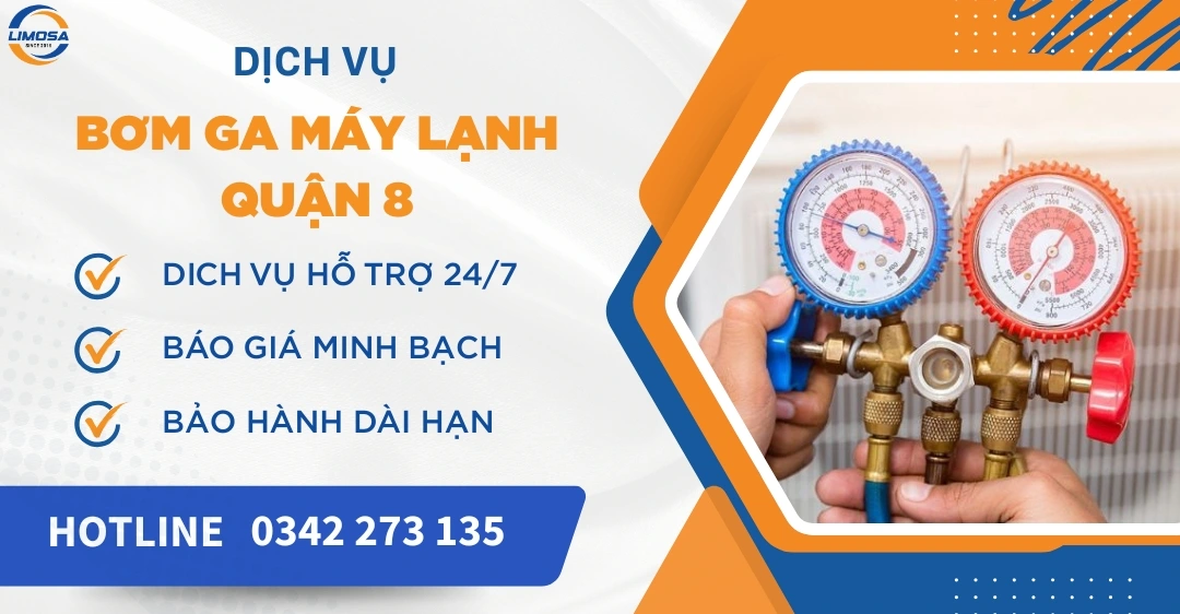 Bơm ga máy lạnh quận 8