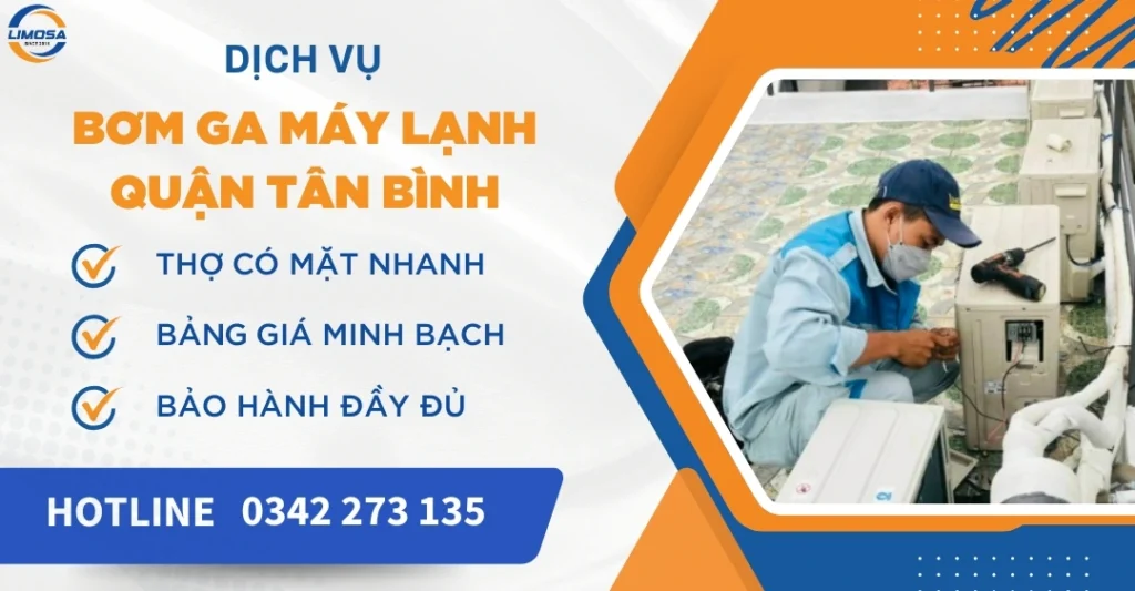 Bơm ga máy lạnh quận Tân Bình