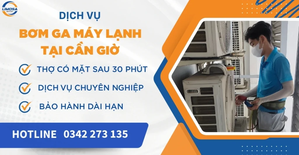 Bơm ga máy lạnh tại Cần Giờ