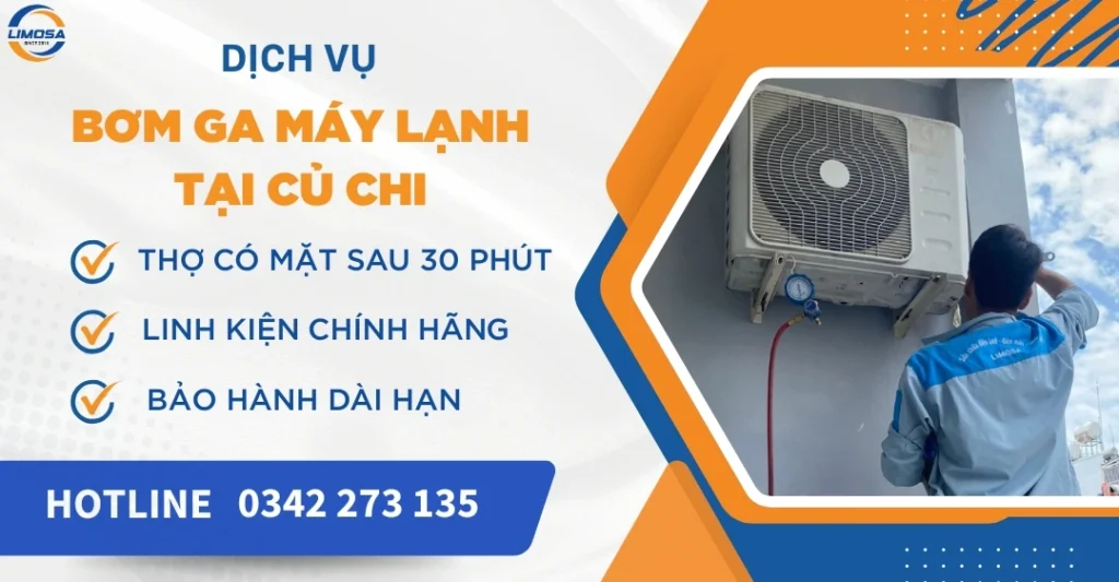 Bơm ga máy lạnh tại Củ Chi