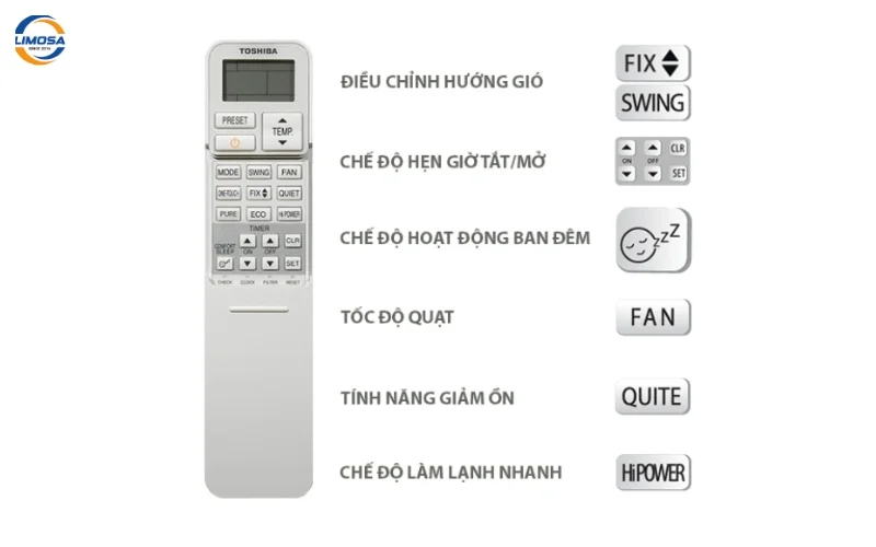 Công dụng của nút CLEAR trên remote máy lạnh Toshiba