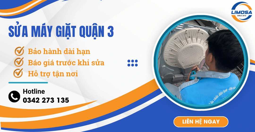 Sửa máy giặt Quận 3: Dịch vụ sửa chữa chuyên nghiệp, bảo hành dài hạn Dịch vụ sửa máy giặt quận 3