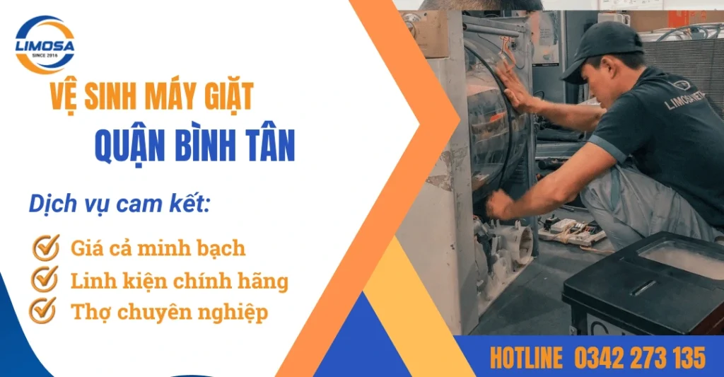 Dịch vụ vệ sinh máy giặt quận Bình Tân giá rẻ, có mặt tận nơi