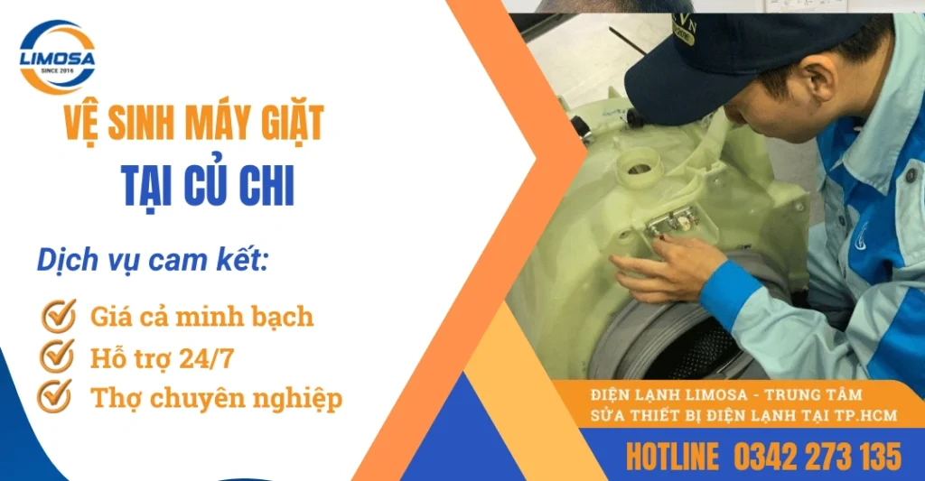 Vệ sinh máy giặt tại Củ Chi