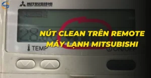 Nút clean trên remote máy lạnh Mitsubishi