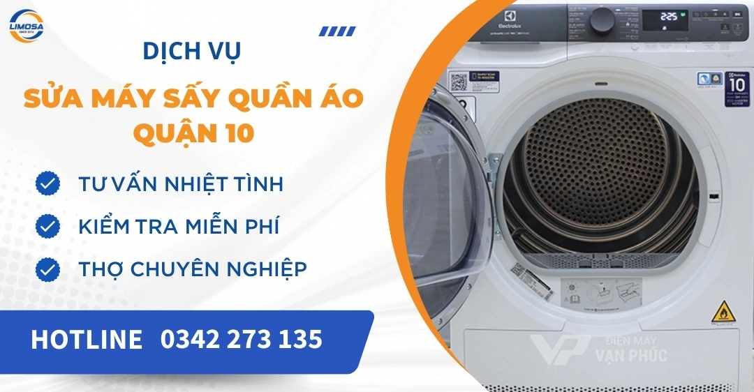 Sửa máy sấy quần áo quận 10 tại nhà - Uy tín, thợ giỏi Sửa máy sấy quần áo quận 10