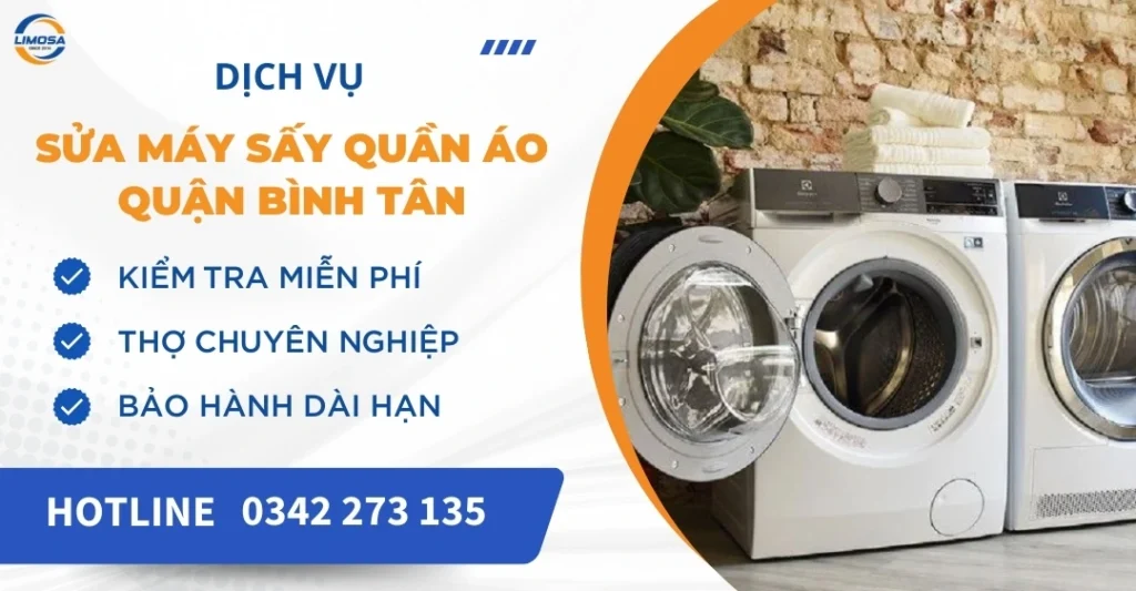 Sửa máy sấy quần áo quận Bình Tân
