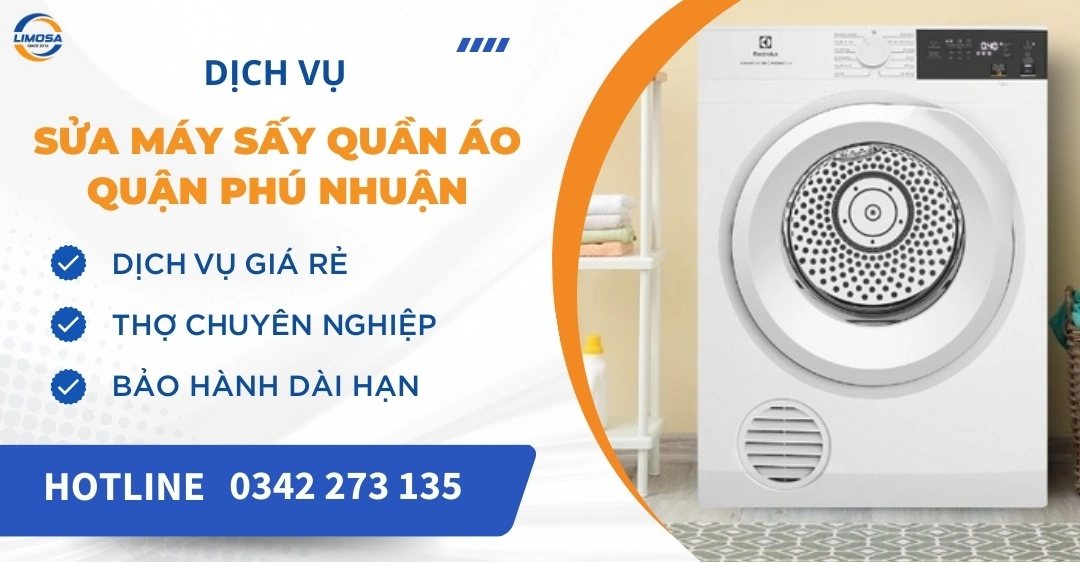 Sửa máy sấy quần áo quận Phú Nhuận - Tiệm sửa giá rẻ, uy tín Sửa máy sấy quần áo quận Phú Nhuận