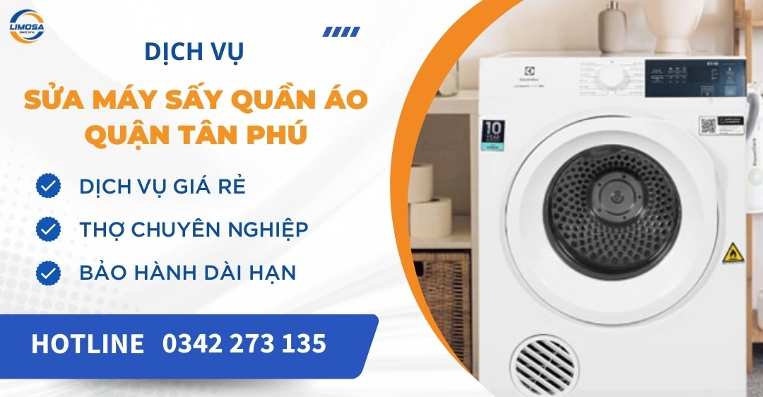 Sửa máy sấy quần áo quận Tân Phú
