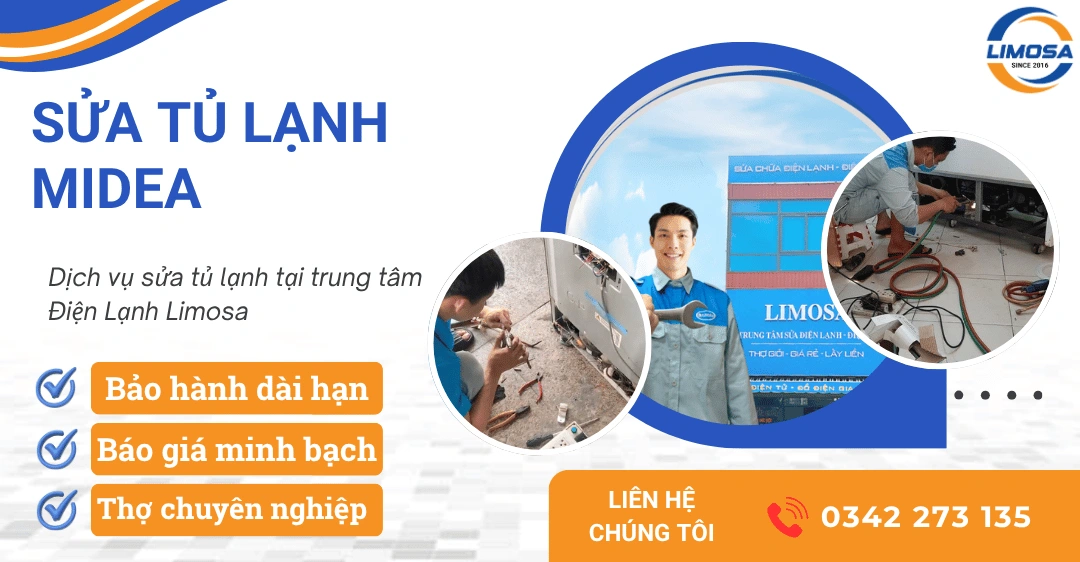 Dịch vụ sửa tủ lạnh Midea chuyên nghiệp, hỗ trợ tại nhà Dịch vụ sửa tủ lạnh Midea