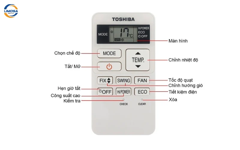 Tìm hiểu chức năng cơ bản trên remote máy lạnh Toshiba