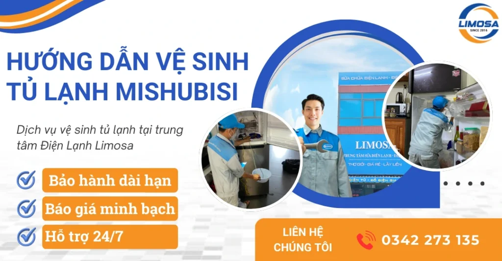 Dịch vụ vệ sinh tủ lạnh Mishubishi