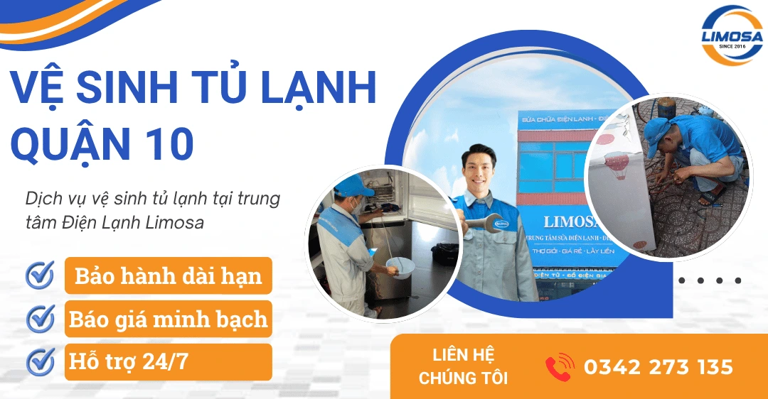 Dịch vụ vệ sinh tủ lạnh quận 10 uy tín, giá rẻ 2025 Dịch vụ vệ sinh tủ lạnh quận 10
