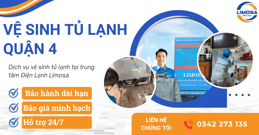 Dịch vụ vệ sinh tủ lạnh quận 4 tại nhà, có mặt nhanh chóng Dịch vụ vệ sinh tủ lạnh quận 4