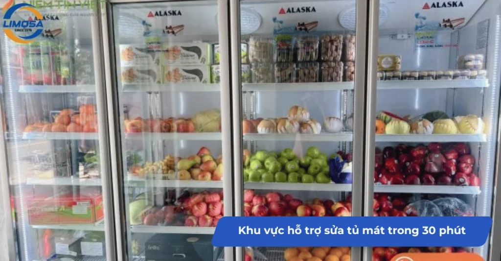 Khu vực hỗ trợ sửa tủ mát nhanh trong 30 phút