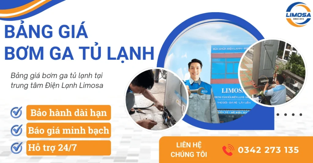 Bảng giá bơm ga tủ lạnh