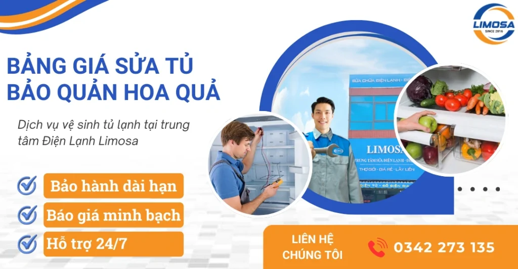 Bảng giá sửa tủ bảo quản hoa quả chi tiết, trọn gói 2025