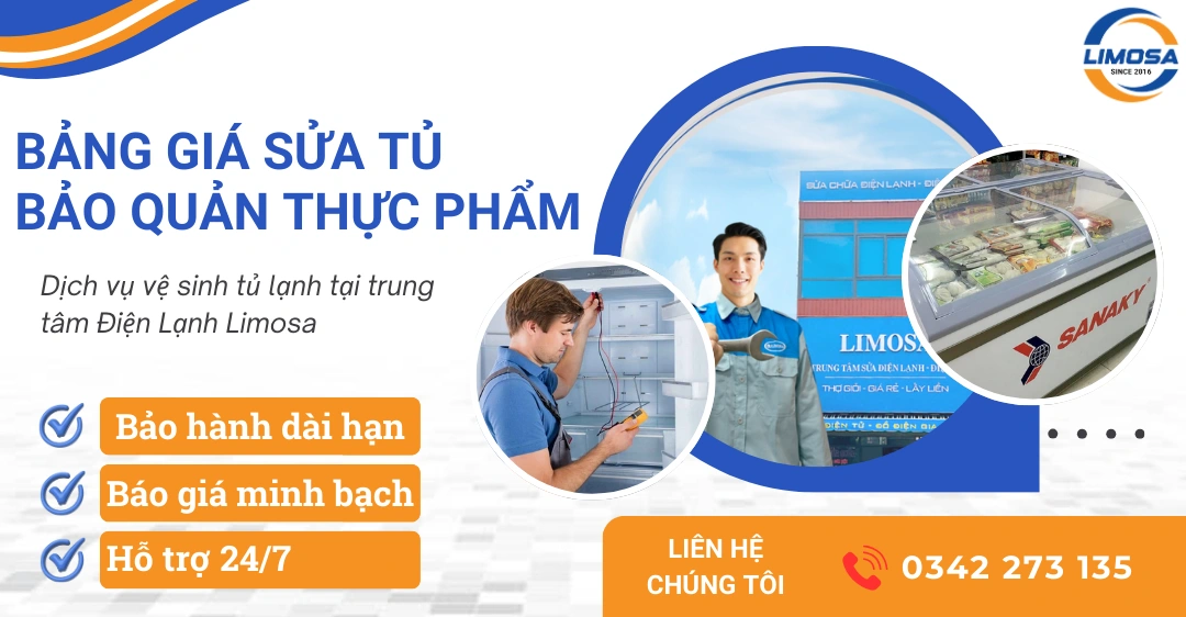 Bảng giá sửa tủ bảo quản thực phầm