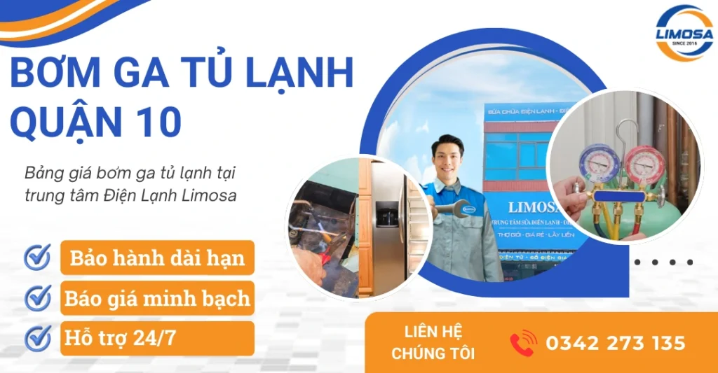 Dịch vụ bơm ga tủ lạnh quận 10