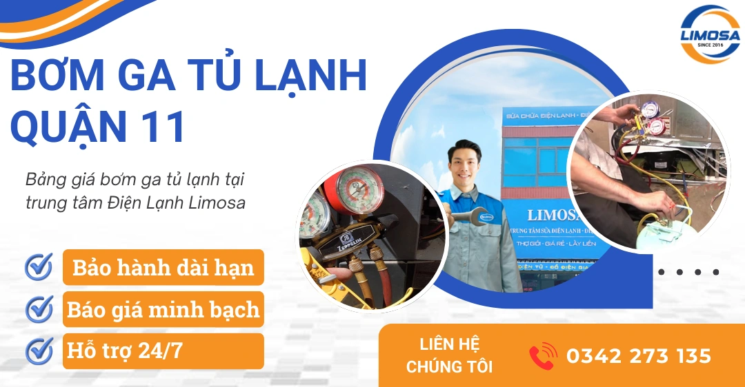 Dịch vụ bơm ga tủ lạnh quận 11