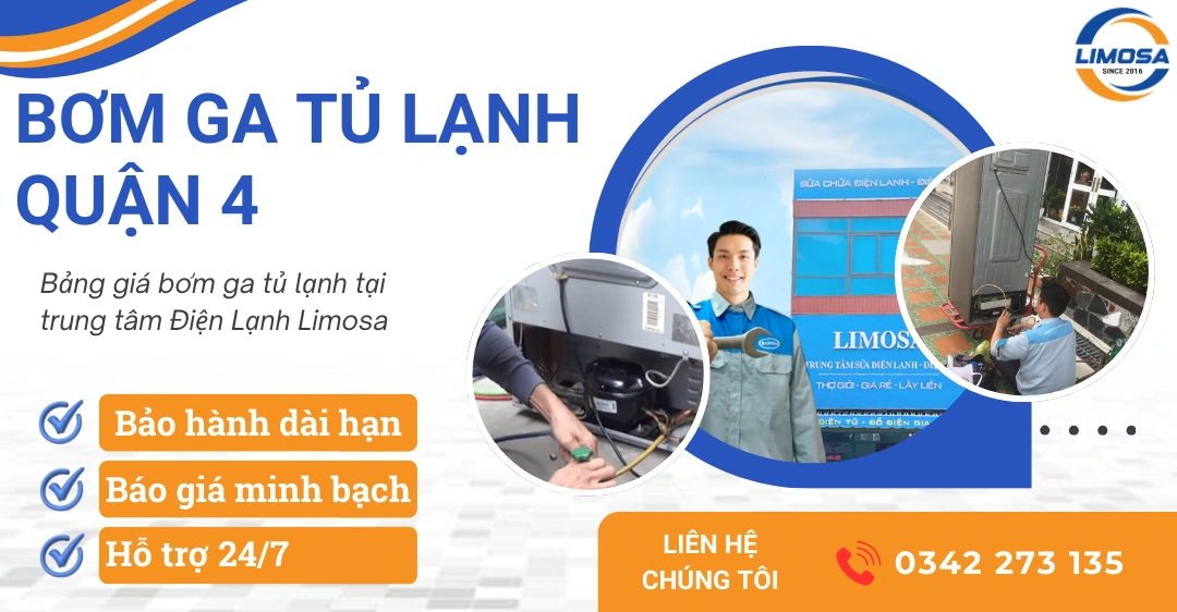 Dịch vụ bơm ga tủ lạnh quận 4