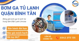 Dịch vụ bơm ga tủ lạnh quận Bình Tân
