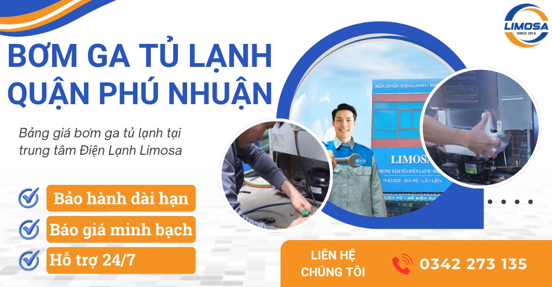 Dịch vụ bơm ga tủ lạnh quận Phú Nhuận