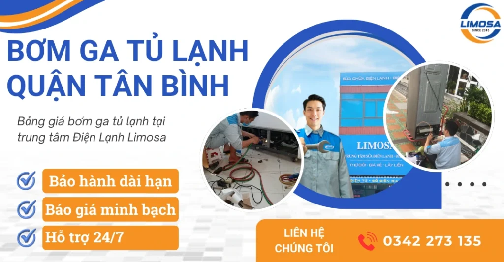 Dịch vụ bơm ga tủ lạnh quận Tân Bình