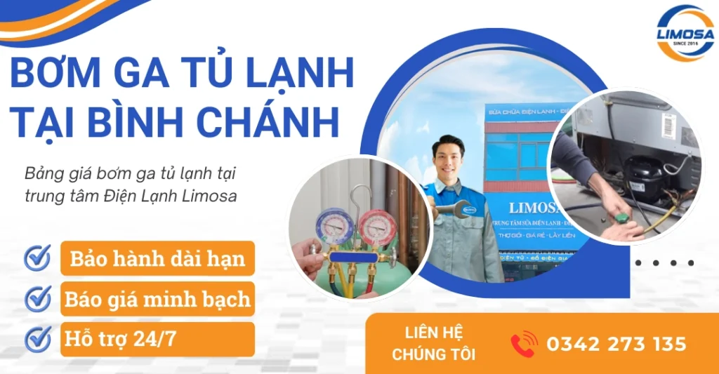 Dịch vụ bơm ga tủ lạnh tại Bình Chánh