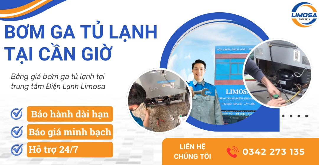 Dịch vụ bơm ga tủ lạnh tại Cần Giờ