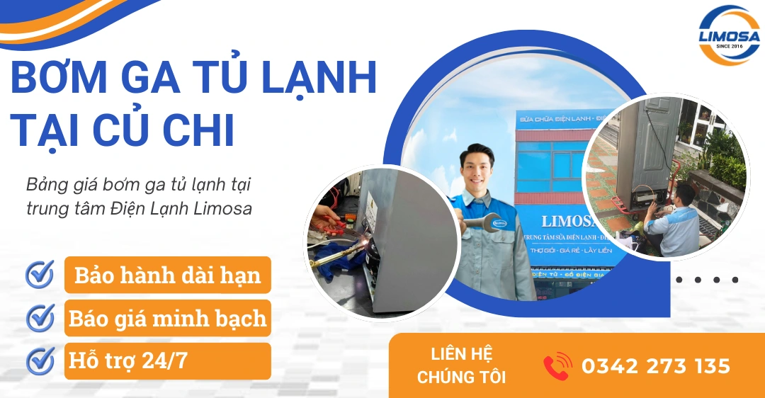 Dịch vụ bơm ga tủ lạnh tại Củ Chi